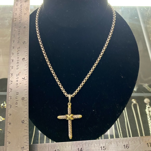 David Yurman 14k Gold & Sterling Pendant Necklace ✨No lower offers please✨ - Picture 10 of 12